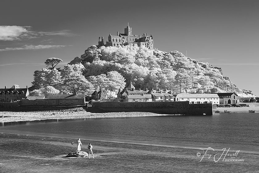 St Michaels Mount, Infrared Camera (makes foliage turn white)