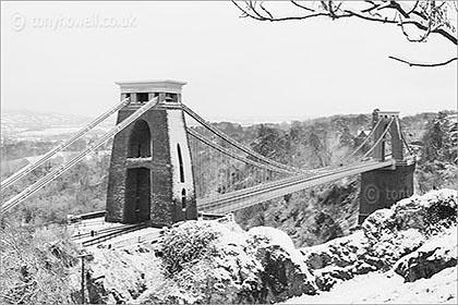 Clifton Suspension Bridge Black and White