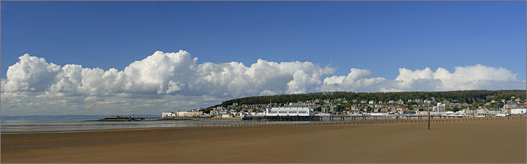 Weston Beach with old Grand Pier