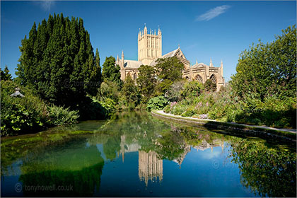 Wells Cathedral reflected