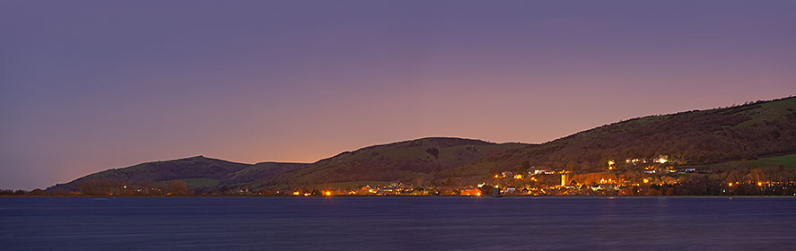 Crooks Peak and Axbridge at night