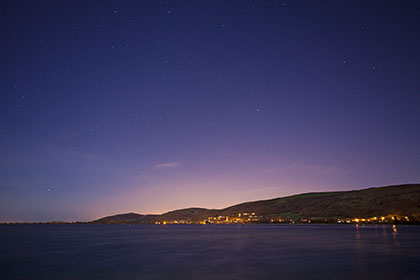 Crooks Peak and Axbridge at night