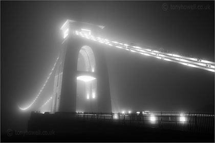 Clifton Suspension Bridge Black and White