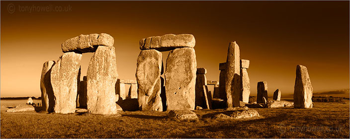 Sepia Stonehenge at sunset