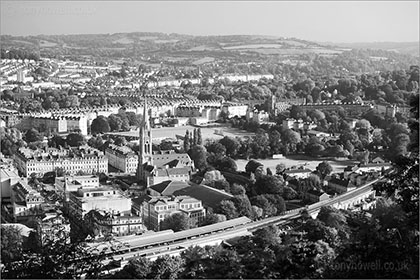 View over Bath Black and White