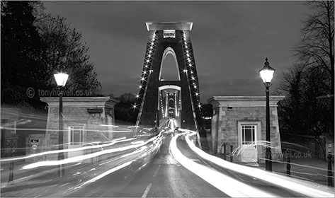 Clifton Suspension Bridge Black and White