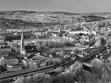 View over Bath Black and White