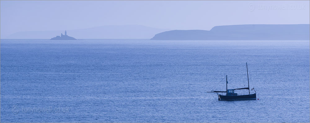 Boat and Godrevy Lighthouse