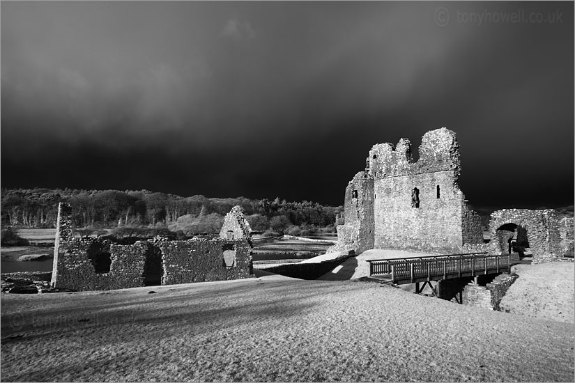 Ogmore Castle (Infrared Camera, turns foliage white)