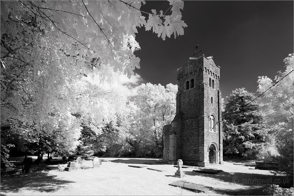 St Thomas Church, Northwick (Infrared Camera, turns foliage white)