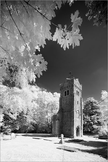 St Thomas Church, Northwick (Infrared Camera, turns foliage white)