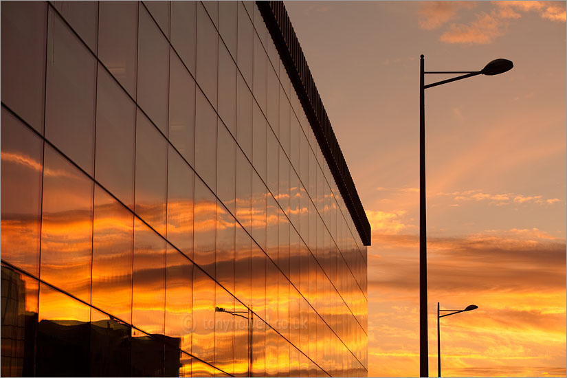 Sunset Reflections, Lampost, Anchor Road