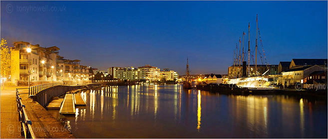 SS Great Britain at night