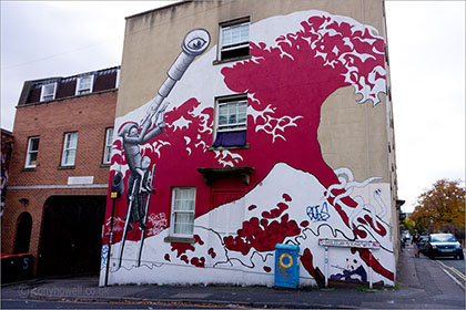 Graffiti, red wave