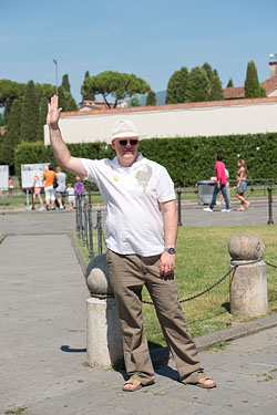 People Posing by The Leaning Tower of Pisa