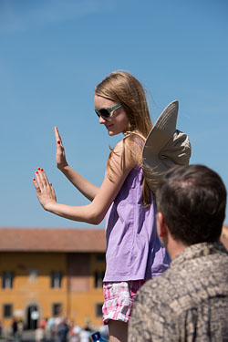 People Posing by The Leaning Tower of Pisa