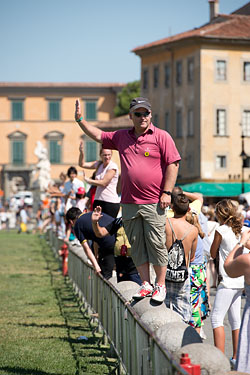 People Posing by The Leaning Tower of Pisa