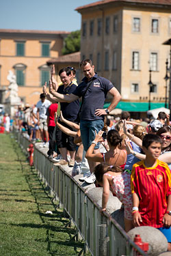 People Posing by The Leaning Tower of Pisa