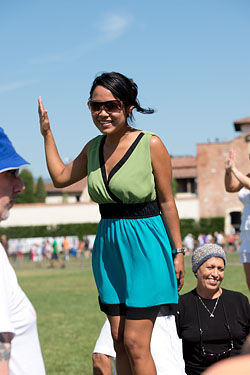 People Posing by The Leaning Tower of Pisa