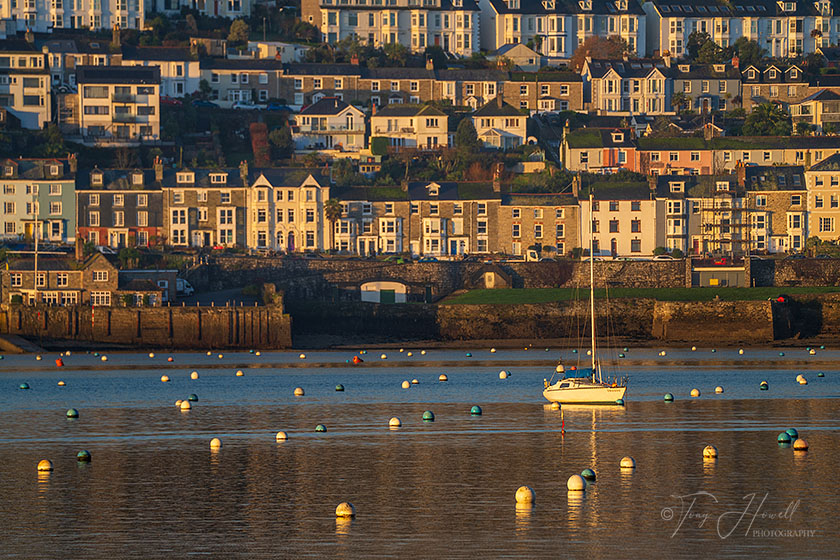 Boat, Buoys, Houses, Falmouth