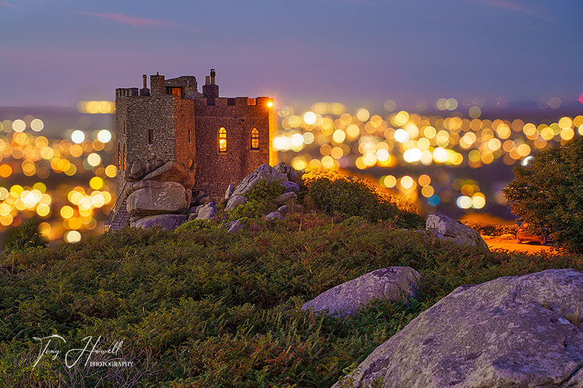 Carn Brea Castle Restaurant, Night (double exposure)