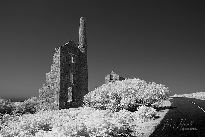 Carn Galver Tin Mine (Infrared Camera, turns foliage white)