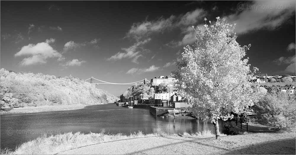 Clifton Suspension Bridge (Infrared camera, makes foliage turn white)