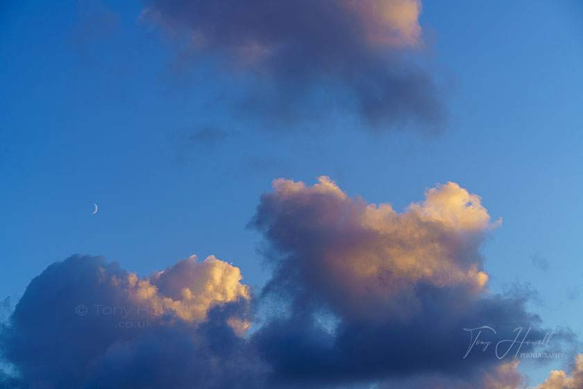 Crescent Moon, Clouds over Gwithian