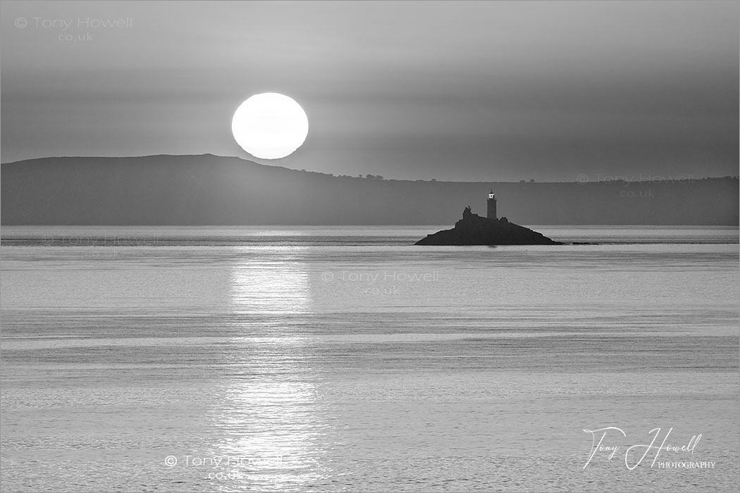 Godrevy Lighthouse from St Ives, Sunrise