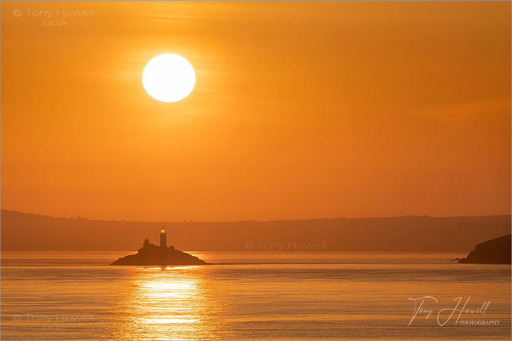 Godrevy Lighthouse from St Ives, Sunrise