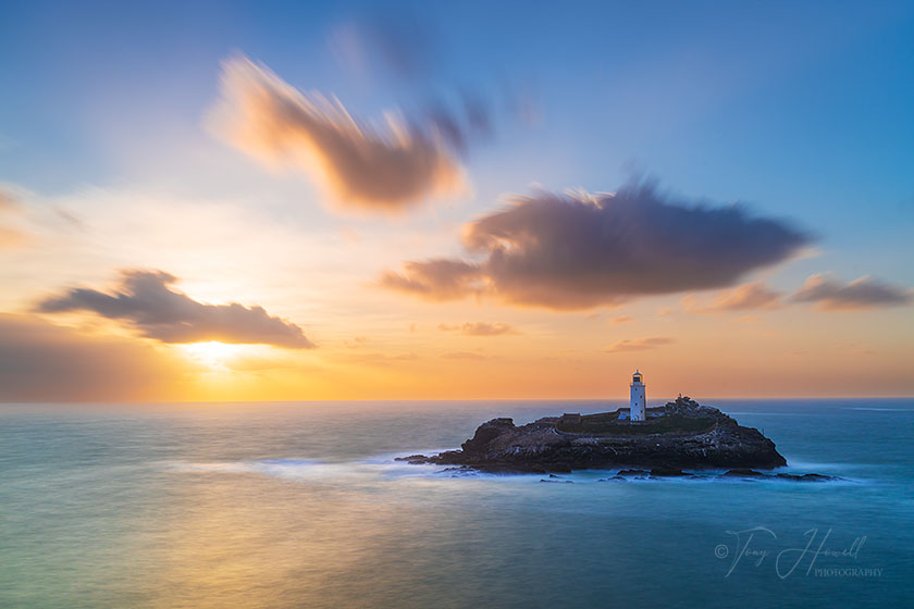 Godrevy Lighthouse, Sunset, Long Exposure