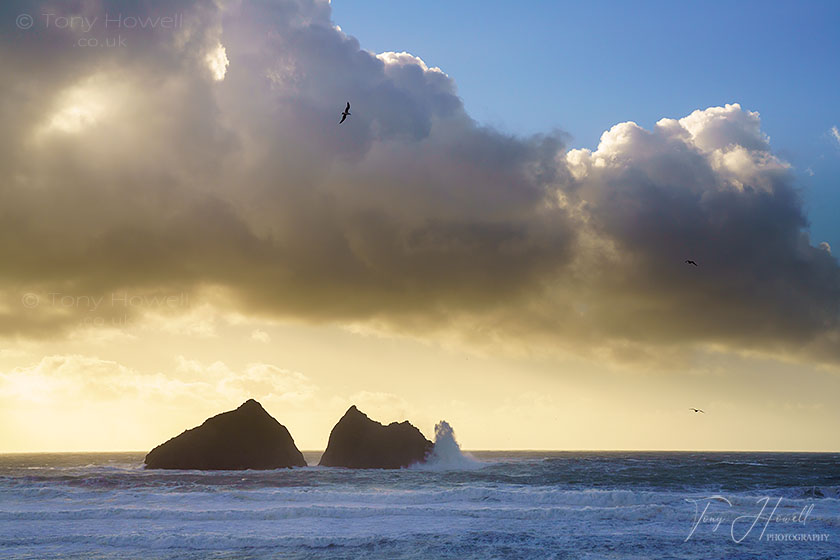 Storm, Gull Rocks, Holywell Beach