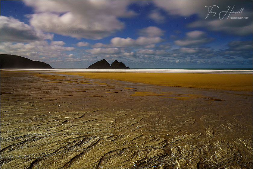 Holywell Beach at Night