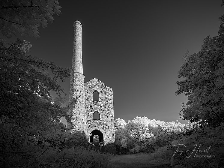 Killifreth Tin Mine (Infrared Camera, turns foliage white)