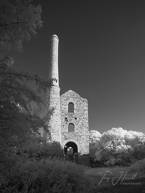 Killifreth Tin Mine (Infrared Camera, turns foliage white)