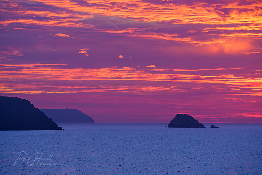 Dawn, Nare Head, Gull Rock, The Roseland