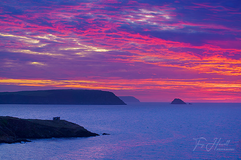 Dawn, Portscatho Lookout Station, Nare Head and Gull Rock, The Roseland