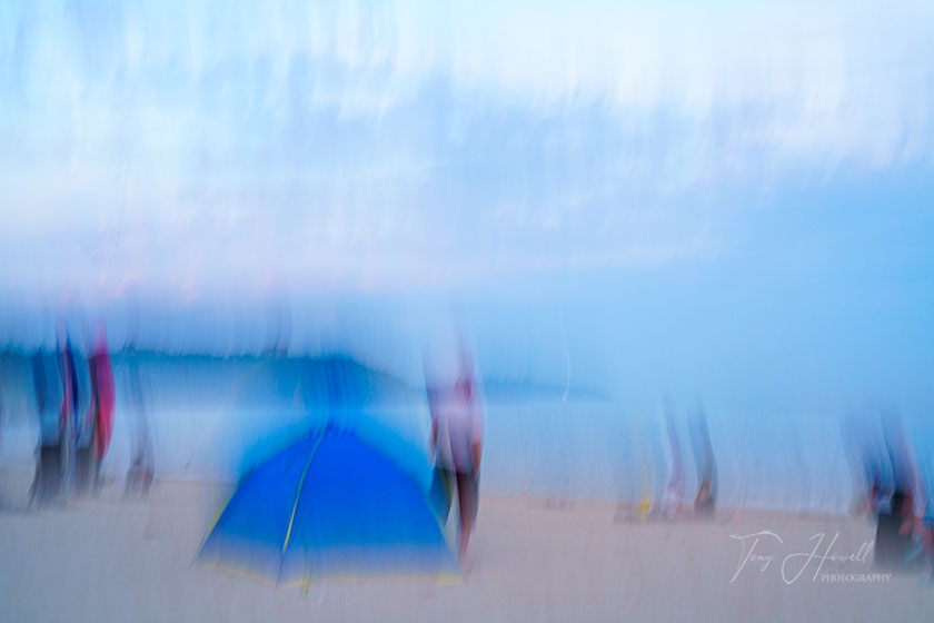 People, Gyllyngvase Beach, Falmouth ICM (Intentional Camera Movement)