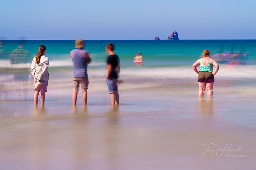 People in the Sea, Perranporth (long exposure for motion blur)