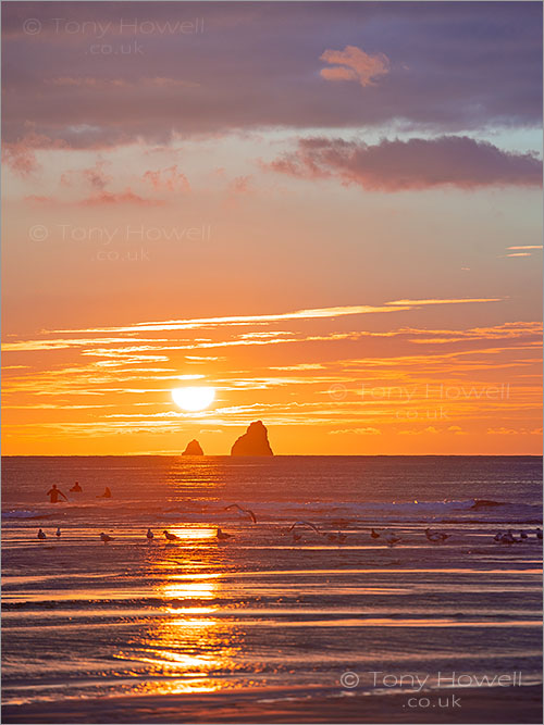 Perranporth Beach, Sunset