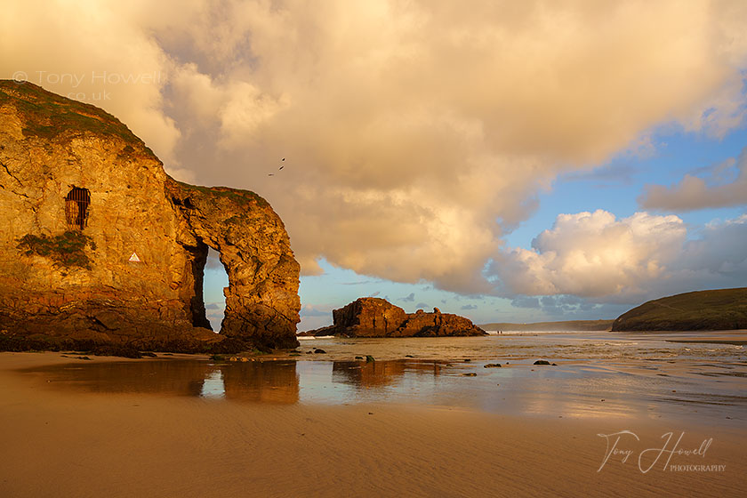 Perranporth Sea Arch At Sunrise