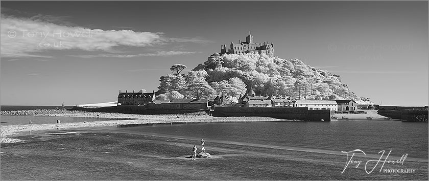 St Michaels Mount, Infrared Camera (makes foliage turn white)