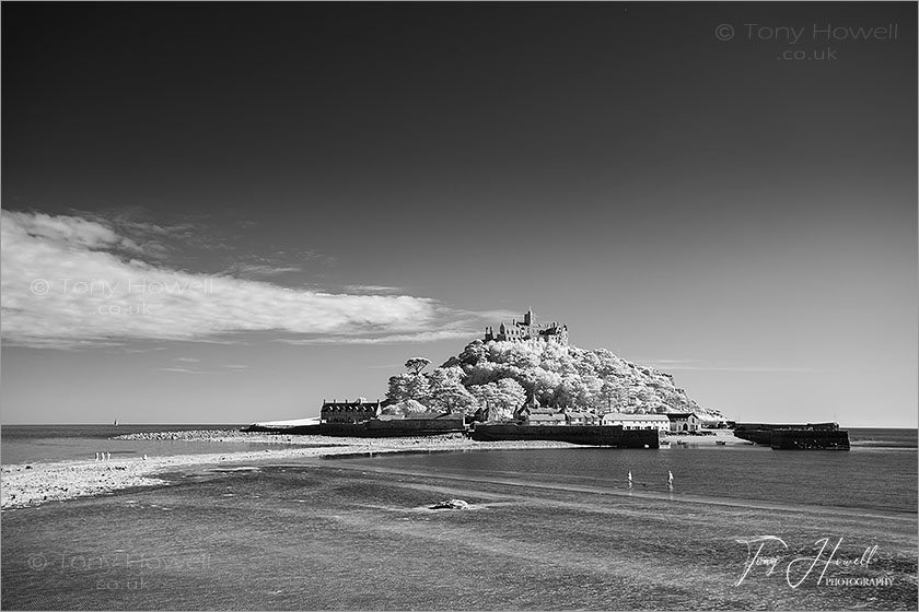 St Michaels Mount, Infrared Camera (makes foliage turn white)