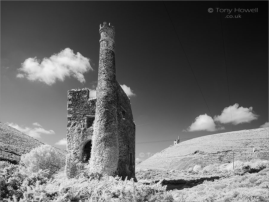 Wheal Ellen Mine (Infrared Camera, turns foliage white)