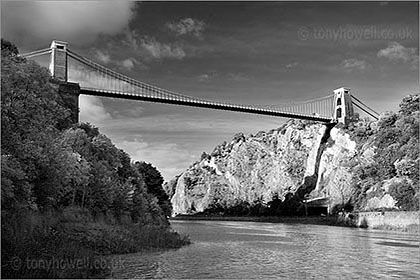 Clifton Suspension Bridge Black and White