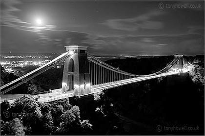 Clifton Suspension Bridge Black and White