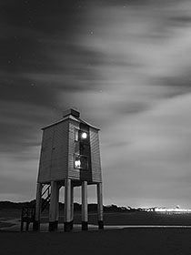 Lighthouse in Black and White, Night