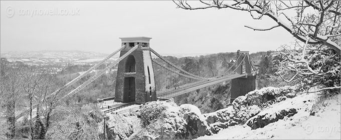 Clifton Suspension Bridge Black and White