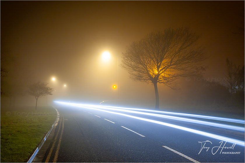Fog, Night, Marine Drive, Burnham-on-Sea