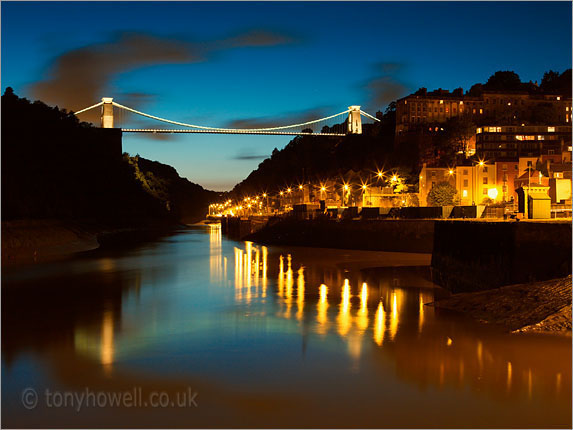 Clifton Suspension Bridge, Avon Gorge, Dusk